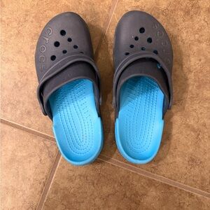 CROCS Kids' Black and Blue Slippers